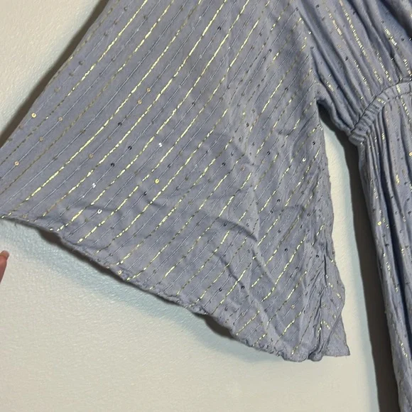 SUNDRESS Juliana Short Sleeve Blue Midi Dress XS / Small - Picture 9 of 9